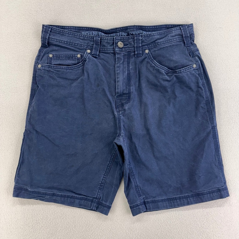 prAna Zion Shorts Mens 34x9 Blue 5-Pocket Flex Canvas‎ Hiking Camp Casual